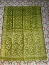 Pure Gachi Tussar Handloom Jamdani Sari With Blouse Piece - Olive Green