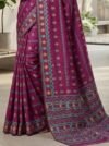 Nayan Tara Soft Dhakai Jamdani Saree - Pansy Purple