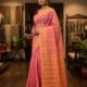 Nayan Tara Soft Dhakai Jamdani Saree - Pastel Red