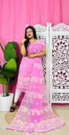 2 Piece Unstitched Sunflower Jamdani Churidar Set - Persian Pink