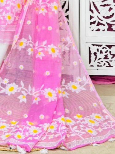 2 Piece Unstitched Sunflower Jamdani Churidar Set - Persian Pink