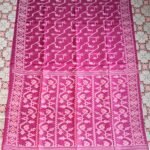 Pure Gachi Tussar Handloom Jamdani Sari With Blouse Piece - Pink