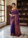 Nayan Tara Soft Dhakai Jamdani Saree - Purple Haze