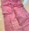 Rose Pink Soft Joriwork Jamdani Sari With Blouse Piece