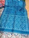 Pure Gachi Tussar Handloom Jamdani Sari With Blouse Piece - Venice Blue
