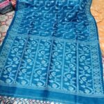 Pure Gachi Tussar Handloom Jamdani Sari With Blouse Piece - Venice Blue