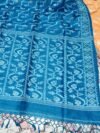 Pure Gachi Tussar Handloom Jamdani Sari With Blouse Piece - Venice Blue