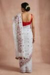Embroidery Work Soft Cotton Saree - White