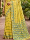 Nayan Tara Soft Dhakai Jamdani Saree - Yellow