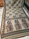 Lotus Soft Dhakai Jamdani Saree with Blouse Piece - Light Cream