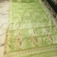 Lotus Soft Dhakai Jamdani Saree with Blouse Piece - Camo Green