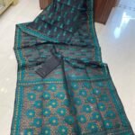 Pata Soft Dhakai Jamdani Sari with Blouse Piece - Davy Grey