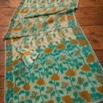 Water Lily Soft Dhakai Jamdani Saree with Blouse Piece - Deep Cream