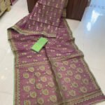Pata Soft Dhakai Jamdani Sari with Blouse Piece - Dirty Purple