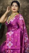 Sunflower Design Soft Dual Tone Tissue Sari - With Blouse Piece