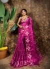 Sunflower Design Soft Dual Tone Tissue Sari - With Blouse Piece