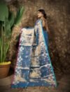 Sunflower Design Soft Dual Tone Tissue Sari - With Blouse Piece