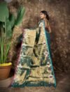 Sunflower Design Soft Dual Tone Tissue Sari - With Blouse Piece