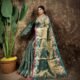 Sunflower Design Soft Dual Tone Tissue Sari - With Blouse Piece