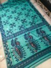 Lotus Soft Dhakai Jamdani Saree with Blouse Piece - Fountain Blue