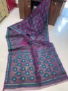 Pata Soft Dhakai Jamdani Sari with Blouse Piece - Grape