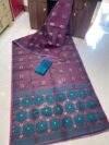 Soft Dhakai Jamdani Saree with Blouse Piece - Grape