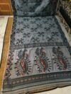 Lotus Soft Dhakai Jamdani Saree with Blouse Piece - Grey