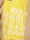 2 Piece Unstitched Soft Jamdani Churidar Set - Lemon Yellow - Image 2