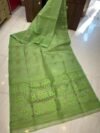 Soft Dhakai Jamdani Saree with Blouse Piece - Light Olive