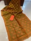 Pata Soft Dhakai Jamdani Sari with Blouse Piece - Medium Brown - Image 2