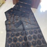 Soft Dhakai Jamdani Saree with Blouse Piece - Mid Grey