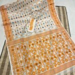 Shiuli Korat Soft Dhakai Jamdani Saree with Blouse Piece - Off White