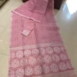 Soft Dhakai Jamdani Saree with Blouse Piece - Old Pink