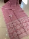 Soft Dhakai Jamdani Saree with Blouse Piece - Old Pink - Image 2
