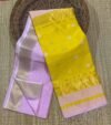 Maheshwari Design Handloom Jamdani Sari with Blouse Piece - Pastel Violet