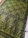 Lotus Soft Dhakai Jamdani Saree with Blouse Piece - Pesto