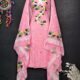 2 Piece Jamdani Soft Unstitched Churidar Set - Pink Rose