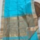 Maheshwari Design Handloom Jamdani Sari with Blouse Piece - Sky Blue