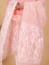 2 Piece Unstitched Soft Jamdani Churidar Set - Sweet Pink - Image 2