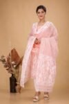 2 Piece Unstitched Soft Jamdani Churidar Set - Sweet Pink