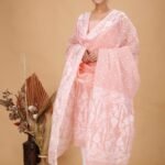 2 Piece Unstitched Soft Jamdani Churidar Set - Sweet Pink