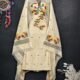 2 Piece Jamdani Soft Unstitched Churidar Set - Vanila