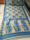 Lotus Soft Dhakai Jamdani Saree with Blouse Piece - Vanilla