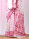 Ikkat Soft Dhakai Jamdani Sari with Blouse Piece - White