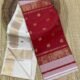 Maheshwari Design Handloom Jamdani Sari with Blouse Piece - White