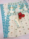 Nayan Tara Soft Dhakai Jamdani Sari with Blouse Piece - White Rock - Image 2