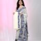 Ikkat Soft Dhakai Jamdani Sari with Blouse Piece - White Rock