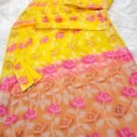 Water Lily Soft Dhakai Jamdani Saree with Blouse Piece - Yellow