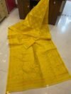 Pata Soft Dhakai Jamdani Sari with Blouse Piece - Yellow