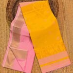 Maheshwari Design Handloom Jamdani Sari with Blouse Piece - Rose Pink